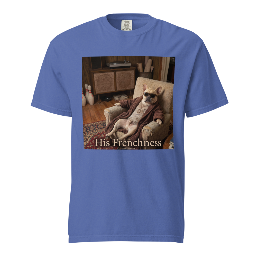Lesnort - "His Frenchness" Lazy Dog Retro T-Shirt