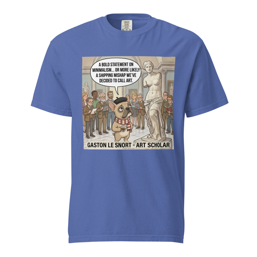 Lesnort - Gaston Le Snort – Art Scholar - Snobby French Bulldog Museum T-Shirt