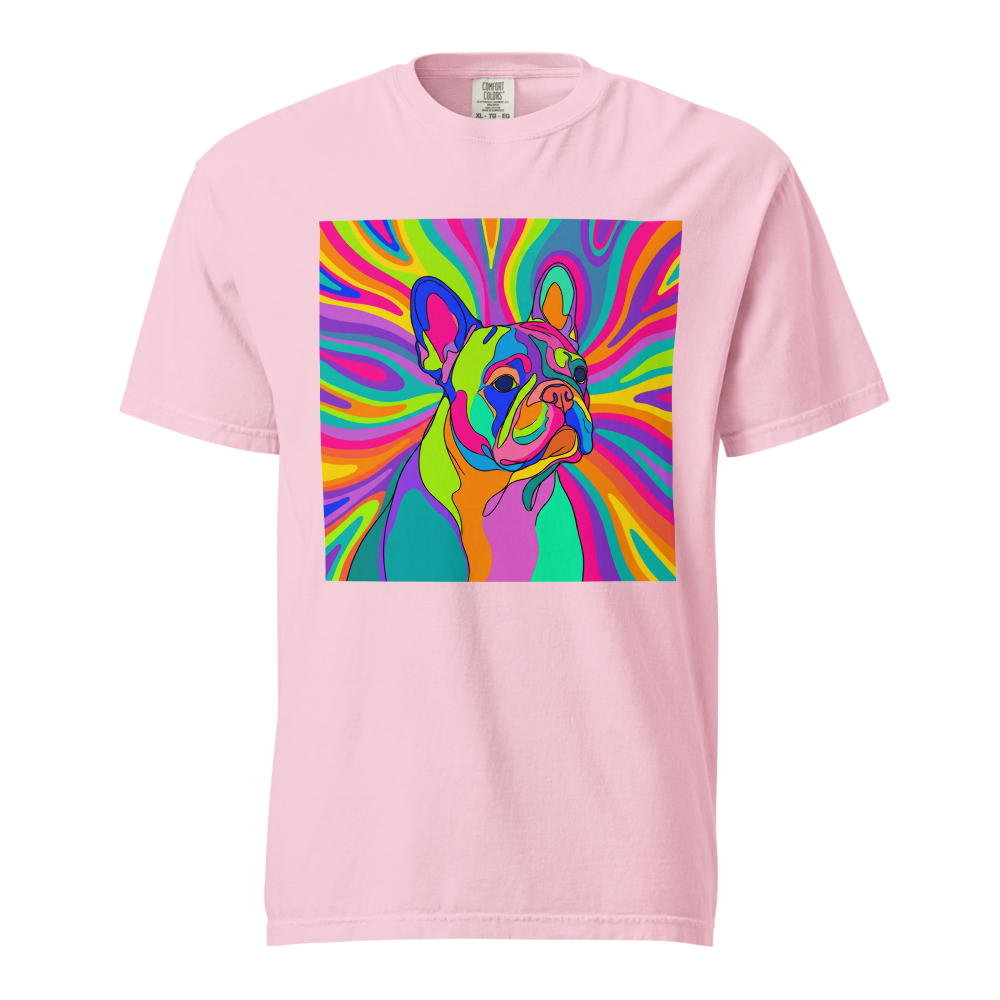 Lesnort - "Psychedelic Frenchie" Neon Pop Art Graphic Tee