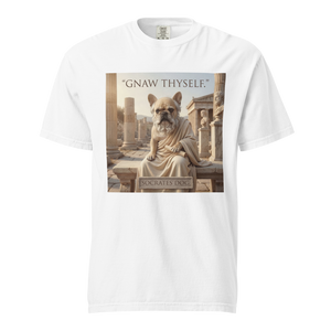 Lesnort - "Gnaw Thyself" Philosopher Dog Graphic T-Shirt