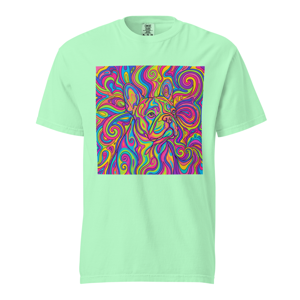 Lesnort - "Trippy Frenchie" Psychedelic Swirl Graphic Tee