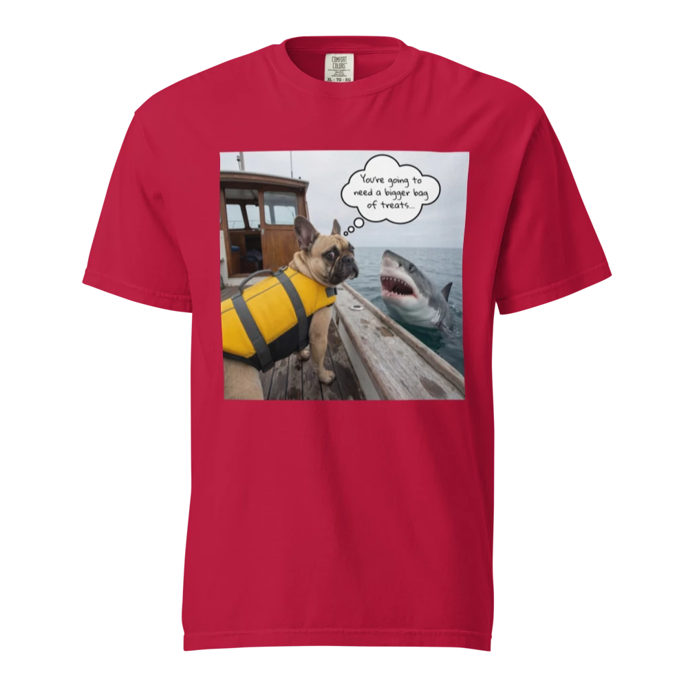 Lesnort - "Bigger Bag of Treats" Shark Parody Frenchie Tee