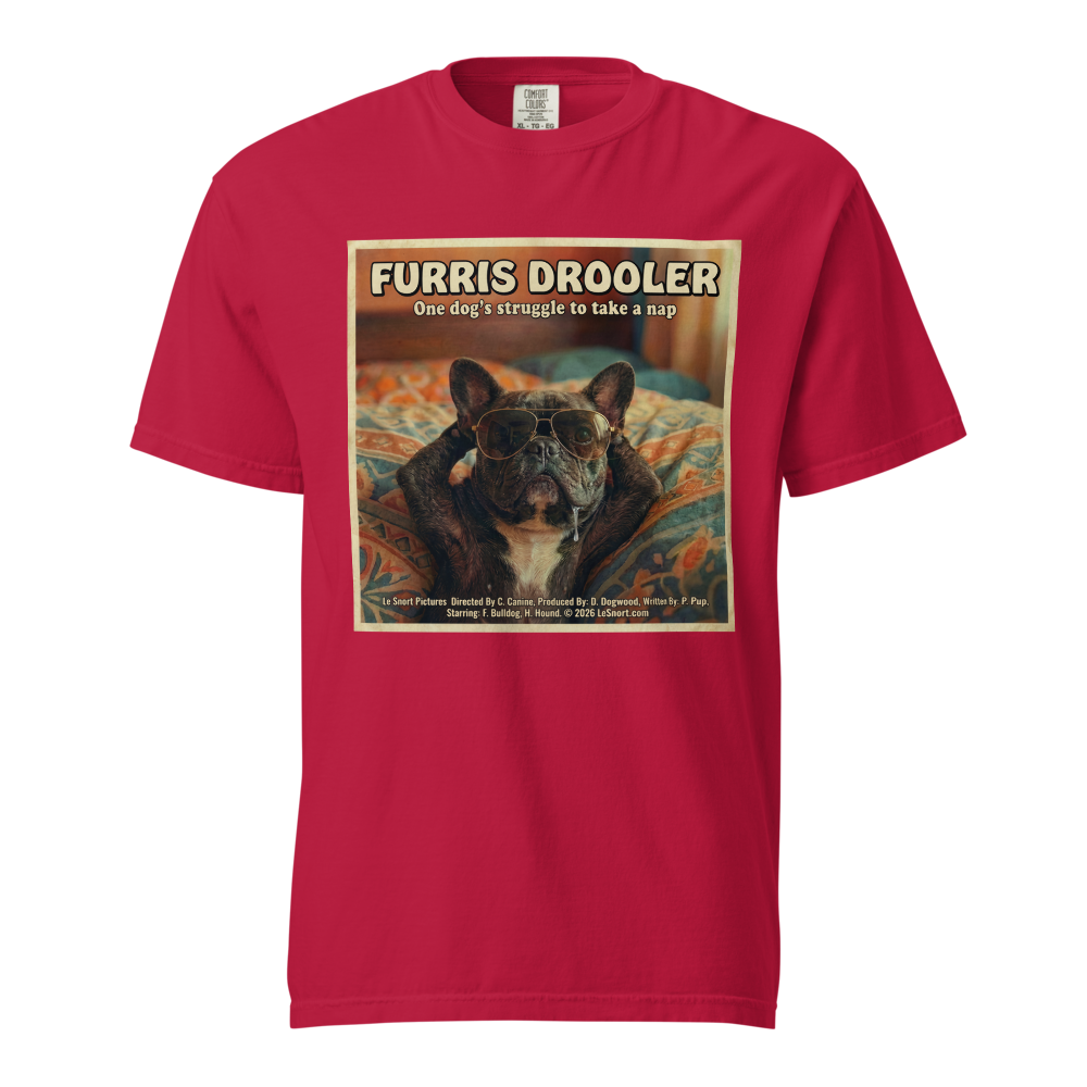 Lesnort - "Furris Drooler" 80s Movie Parody Frenchie Tee