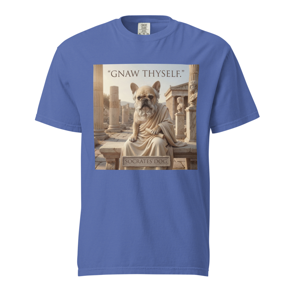 Lesnort - "Gnaw Thyself" Philosopher Dog Graphic T-Shirt
