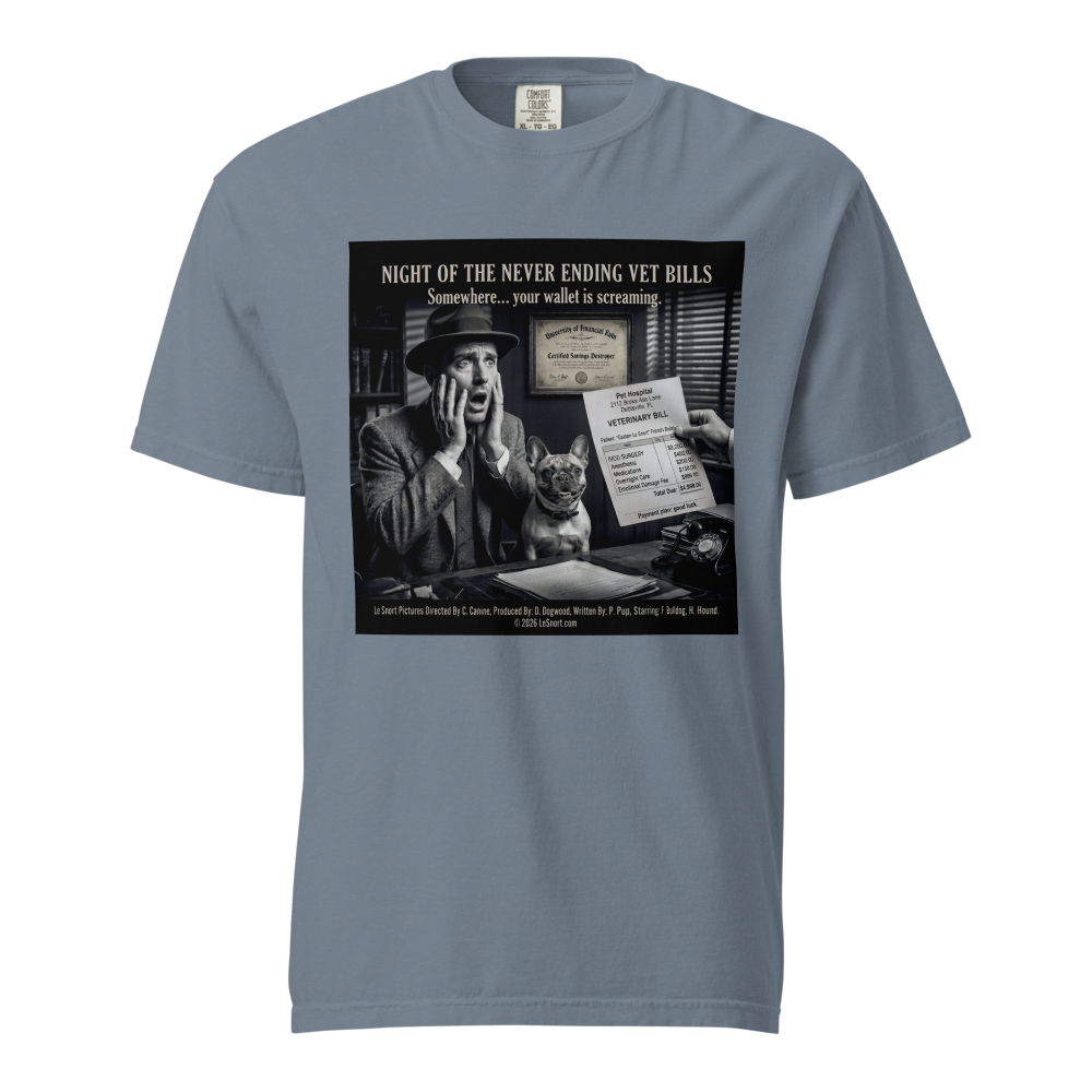 "Night of the Never Ending Vet Bills" Funny Dog Graphic Tshirt