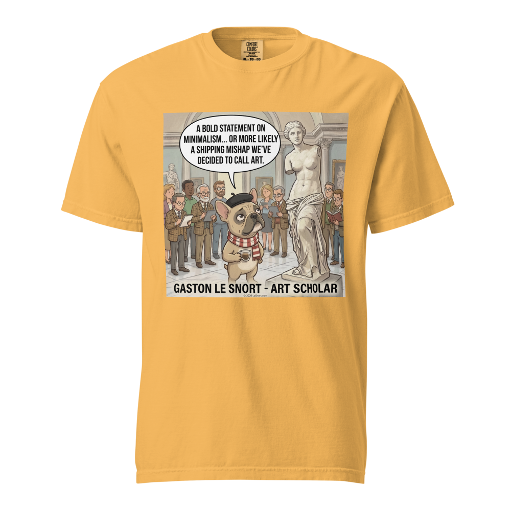 Lesnort - Gaston Le Snort – Art Scholar - Snobby French Bulldog Museum T-Shirt