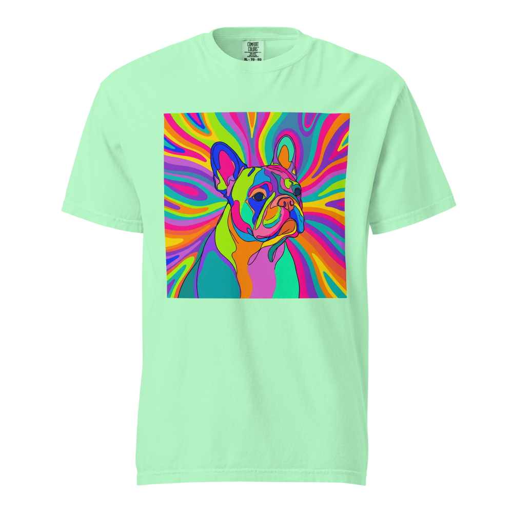 Lesnort - "Psychedelic Frenchie" Neon Pop Art Graphic Tee