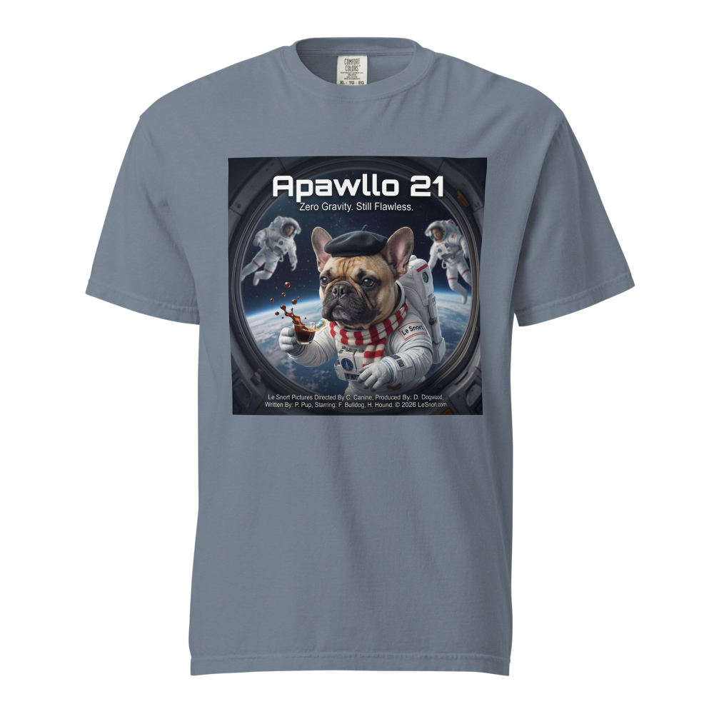 Lesnort - "Apawllo 21" Astronaut Parody Frenchie Tee