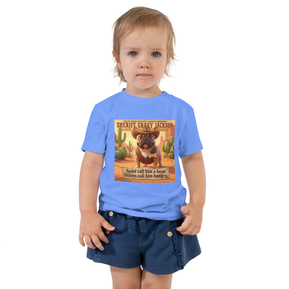 Lesnort - "Sheriff Gravy Jackson" Western Dog Toddler Tshirt
