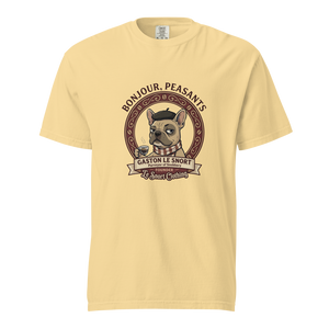 Lesnort - "Purveyor of Snobbery" Frenchie Coffee Graphic T-Shirt