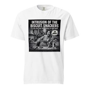 "Intrusion of the Biscuit Snackers" Retro B-Movie Parody Tshirt