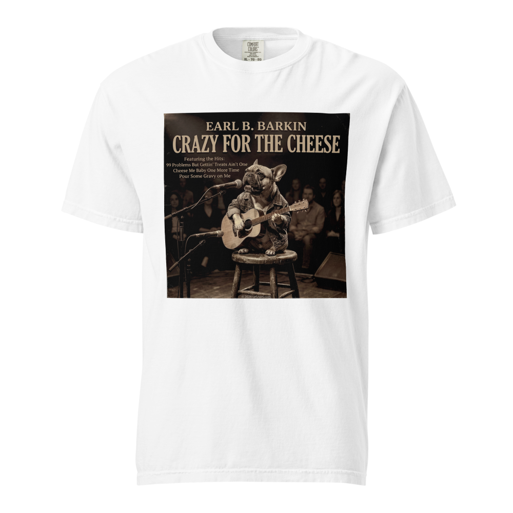 Lesnort - "Cheese Me Baby One More Time" Funny Acoustic Dog Graphic Tee