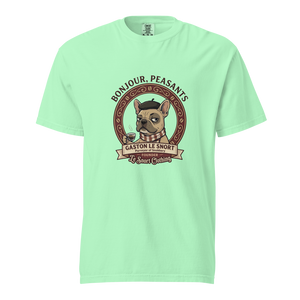 Lesnort - "Purveyor of Snobbery" Frenchie Coffee Graphic T-Shirt