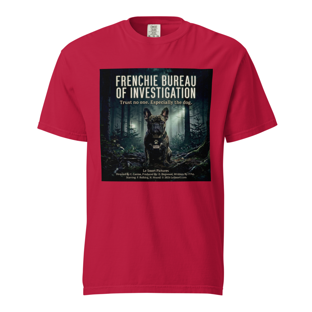 Lesnort - "Frenchie Bureau of Investigation" Sci-Fi Parody Tshirt  Description: