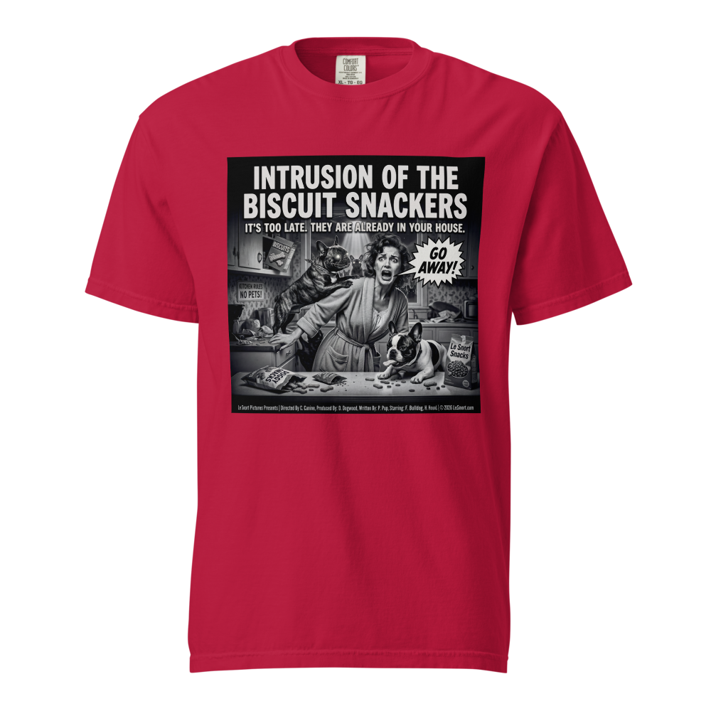 "Intrusion of the Biscuit Snackers" Retro B-Movie Parody Tshirt