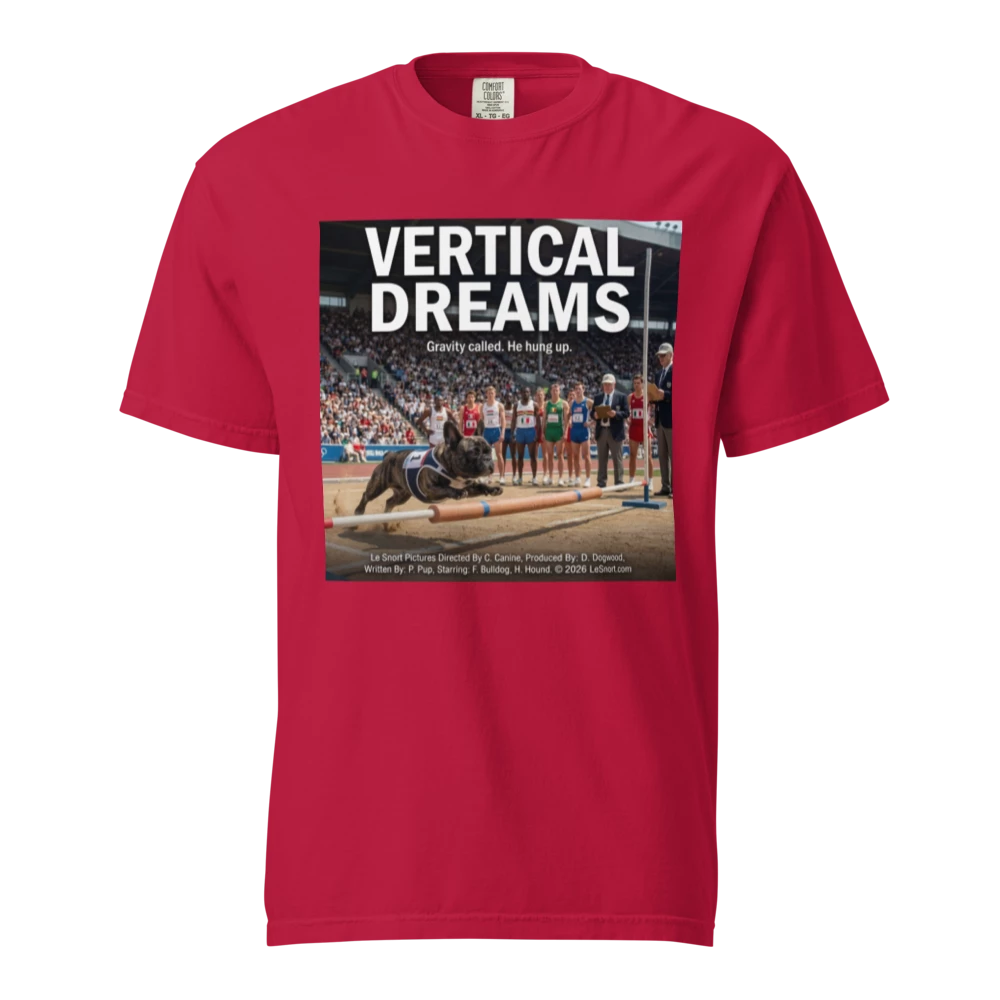 Lesnort - "Vertical Dreams" Funny Frenchie Athlete Tee