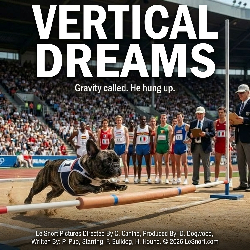 Lesnort - "Vertical Dreams" Funny Frenchie Athlete Tee