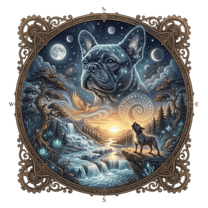 Lesnort - "Cosmic Guardian" Mystical Frenchie Fantasy T-Shirt