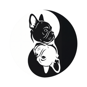 Lesnort - Frenchie Yin Yang Harmony Graphic T-Shirt