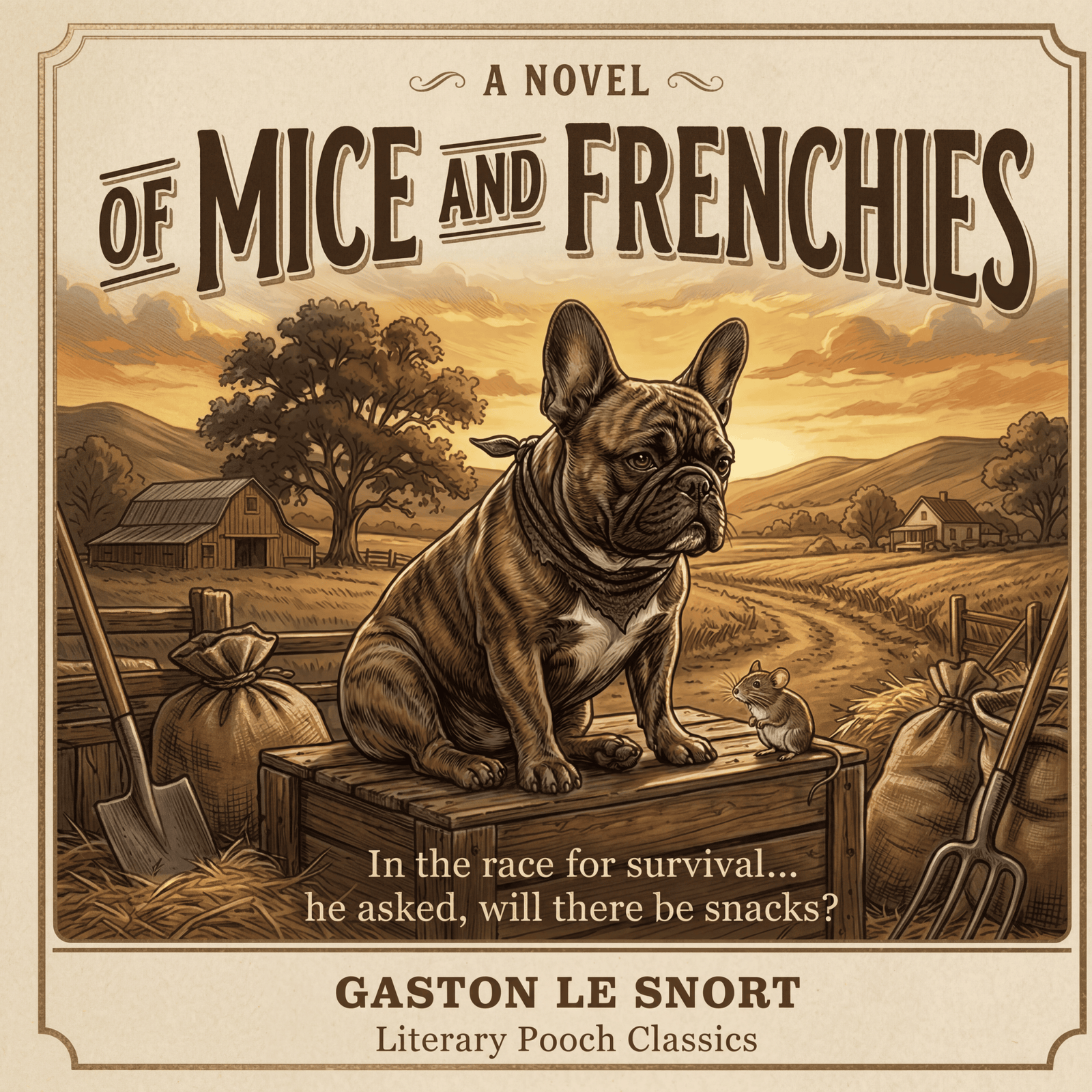 Lesnort - "Of Mice and Frenchies" Literary Parody Graphic Tshirt
