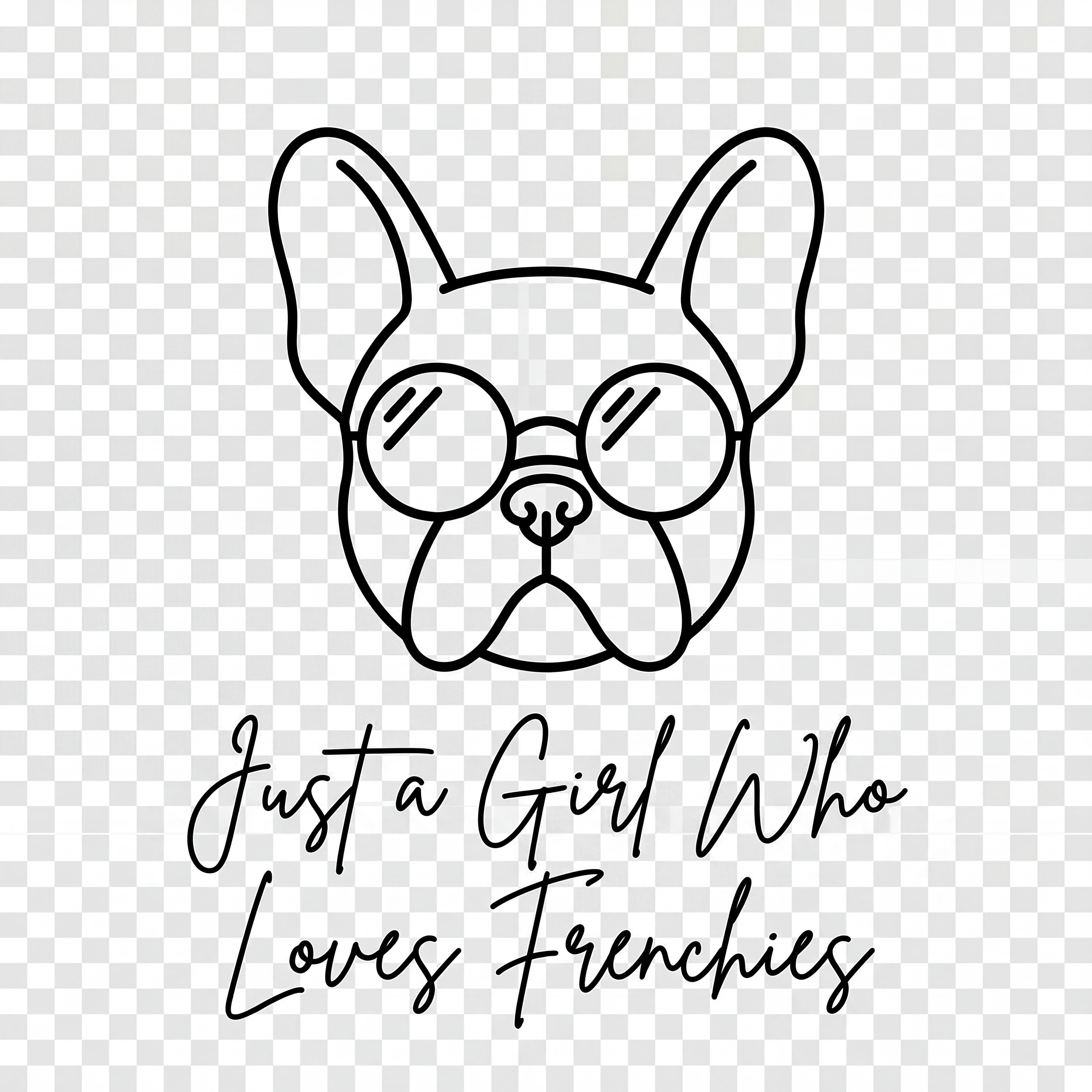 Lesnort - "Just a Girl Who Loves Frenchies" Line Art Tee