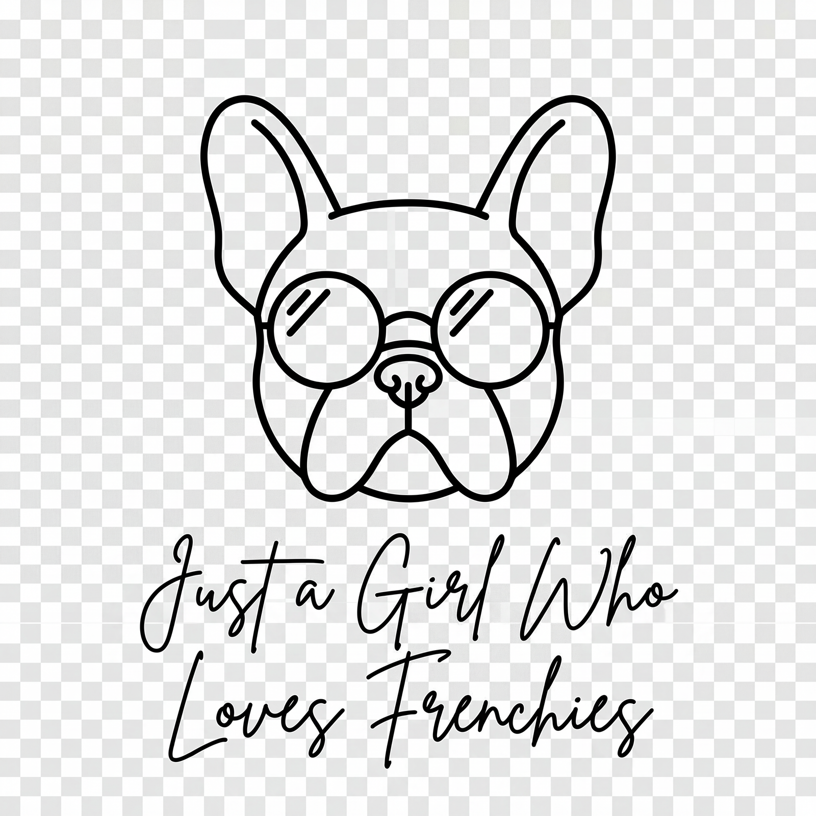 Lesnort - "Just a Girl Who Loves Frenchies" Line Art Tee