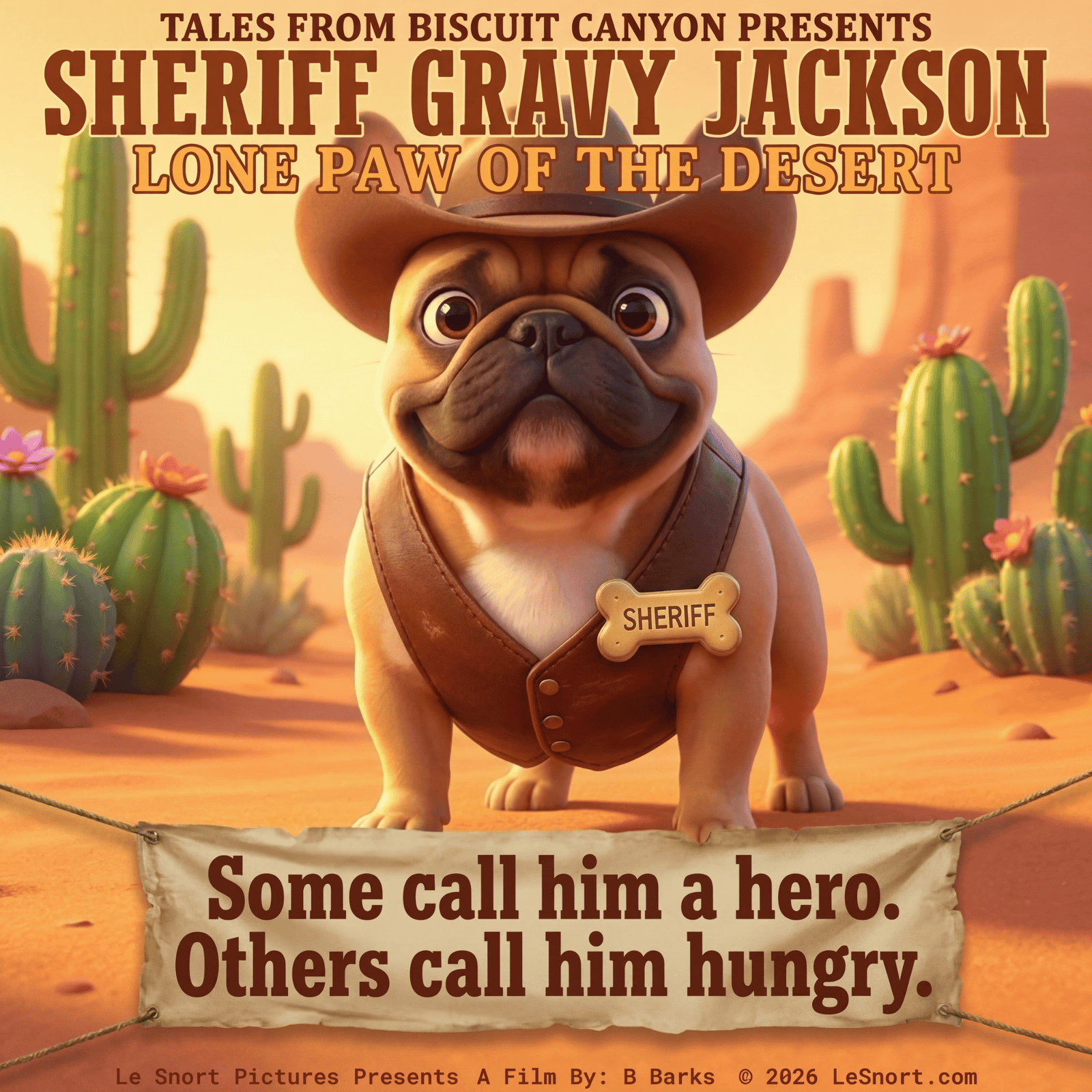Lesnort - Sheriff Gravy Jackson – Lone Paw of the Desert Funny Dog T‑Shirt