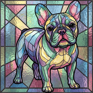 Lesnort - Pastel Prism Stained Glass French Bulldog Tee