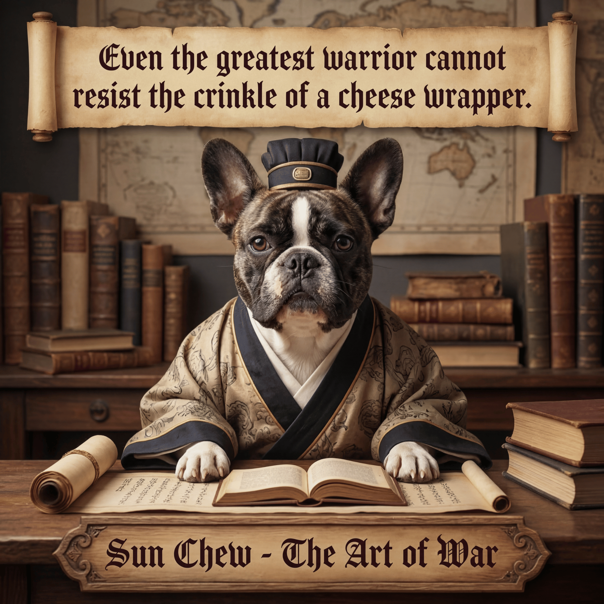 Lesnort - "Sun Chew - The Cheese Wrapper" Funny Frenchie Parody Tee