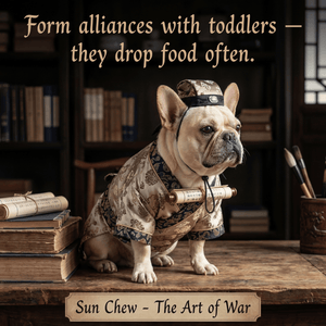 Lesnort - "Sun Chew - Toddler Alliances" Funny Frenchie Scholar Tee