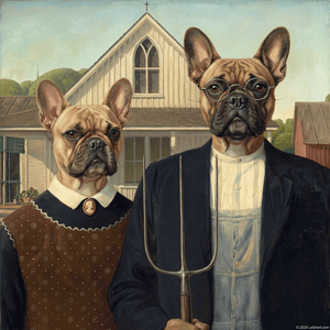 Lesnort - "American Frenchie" Classic Art Parody Graphic Tee