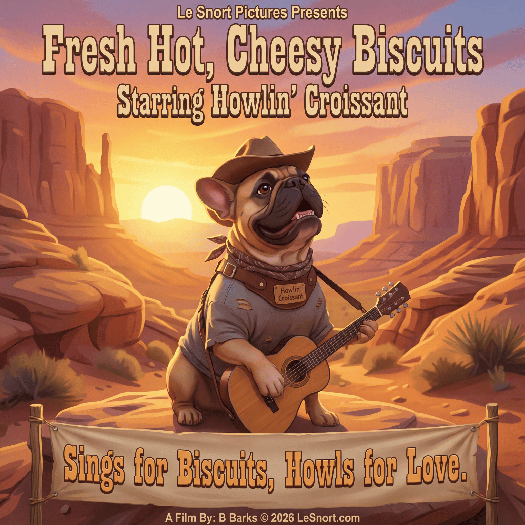 Lesnort - Fresh Hot, Cheesy Biscuits – Starring Howlin’ Croissant Tee