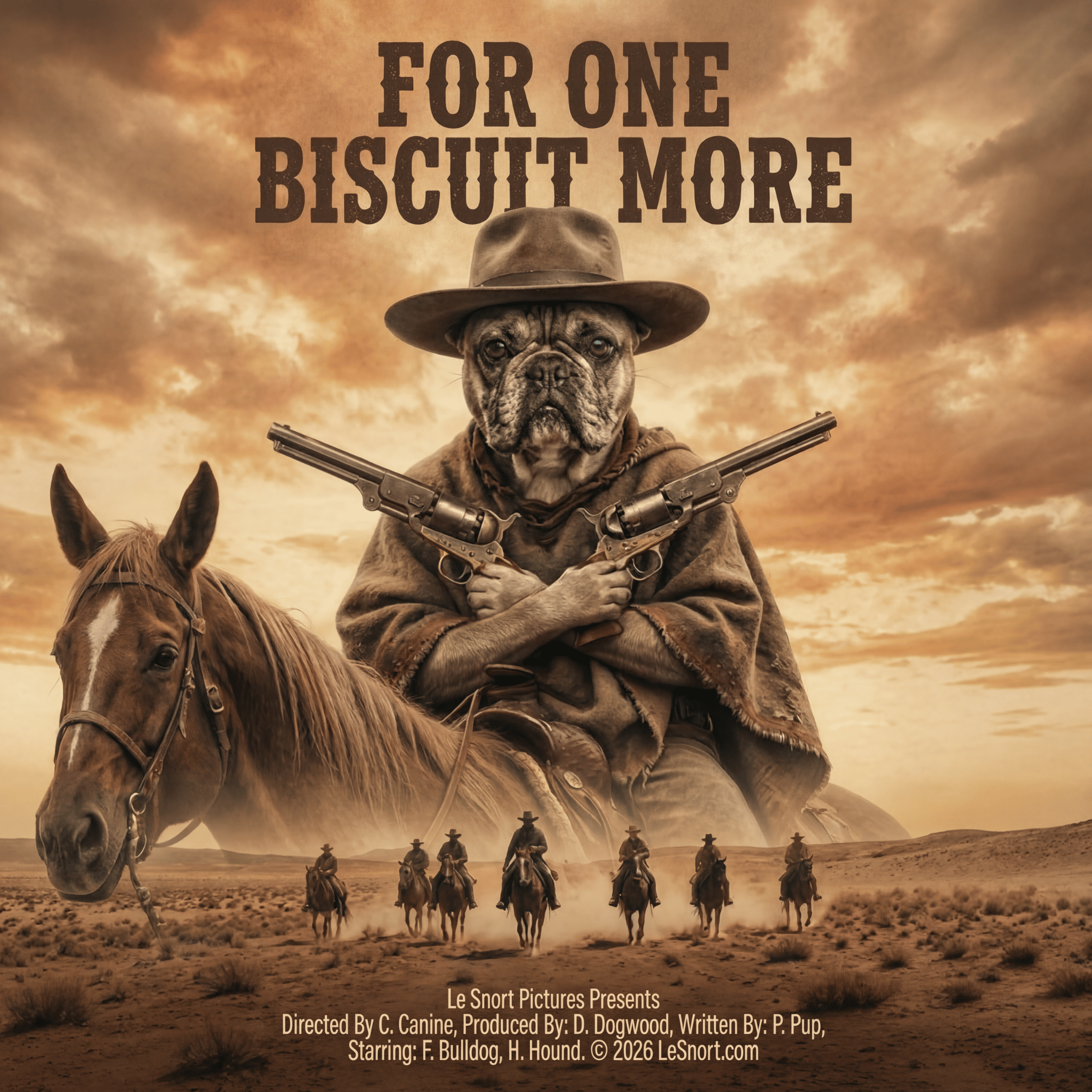 Lesnort - "For One Biscuit More" Western Parody Frenchie Tee