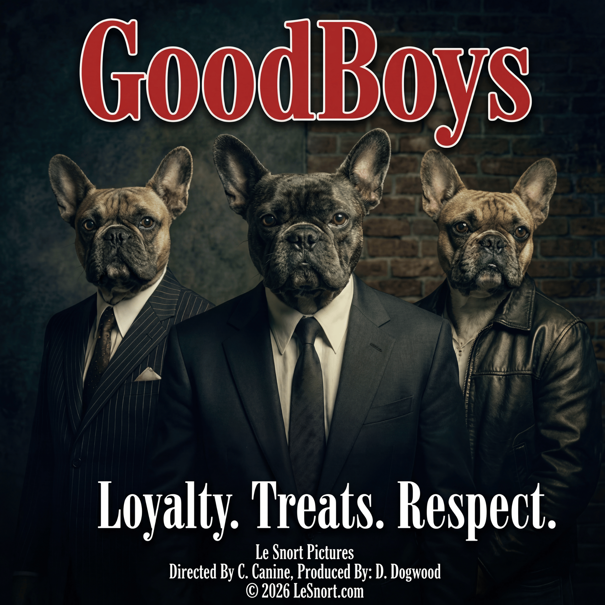 Lesnort - "Loyalty. Treats. Respect." Mobster Dog T-Shirt