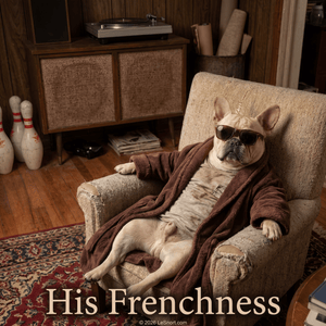 Lesnort - "His Frenchness" Lazy Dog Retro T-Shirt