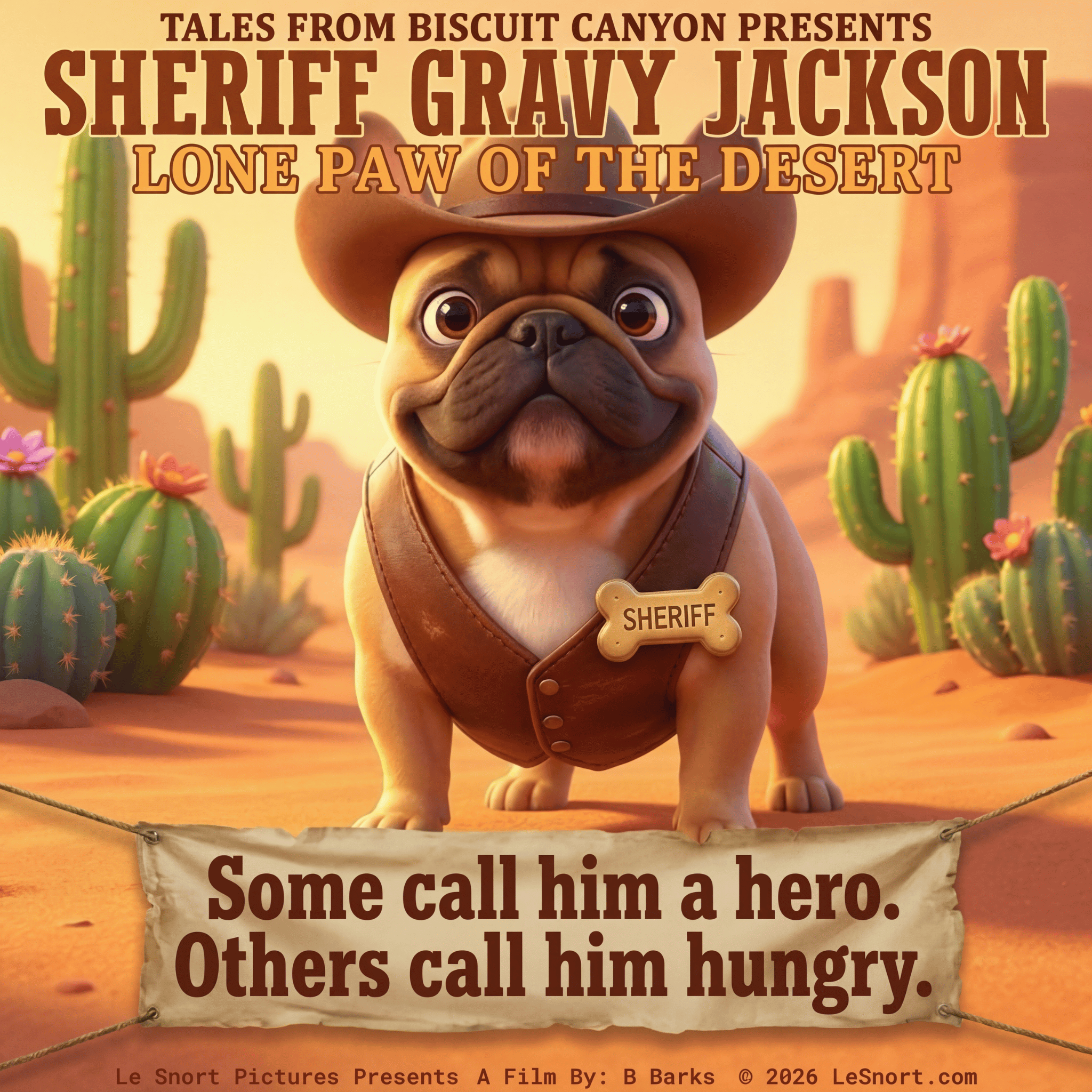 Lesnort - "Sheriff Gravy Jackson" Western Dog Toddler Tshirt