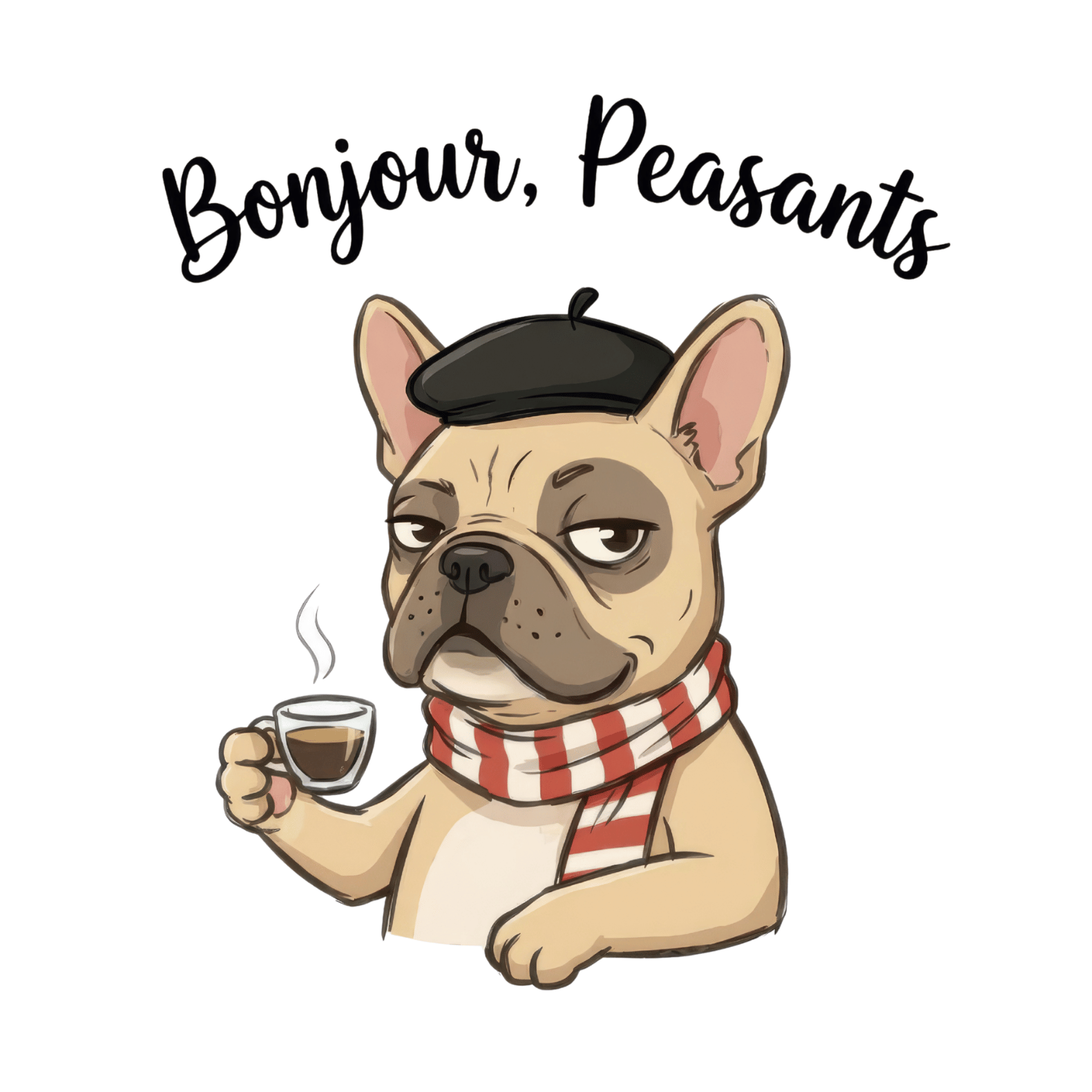 Lesnort - Bonjour, Peasants – The Sophisticated Frenchie Tee - With Gaston Le Snort