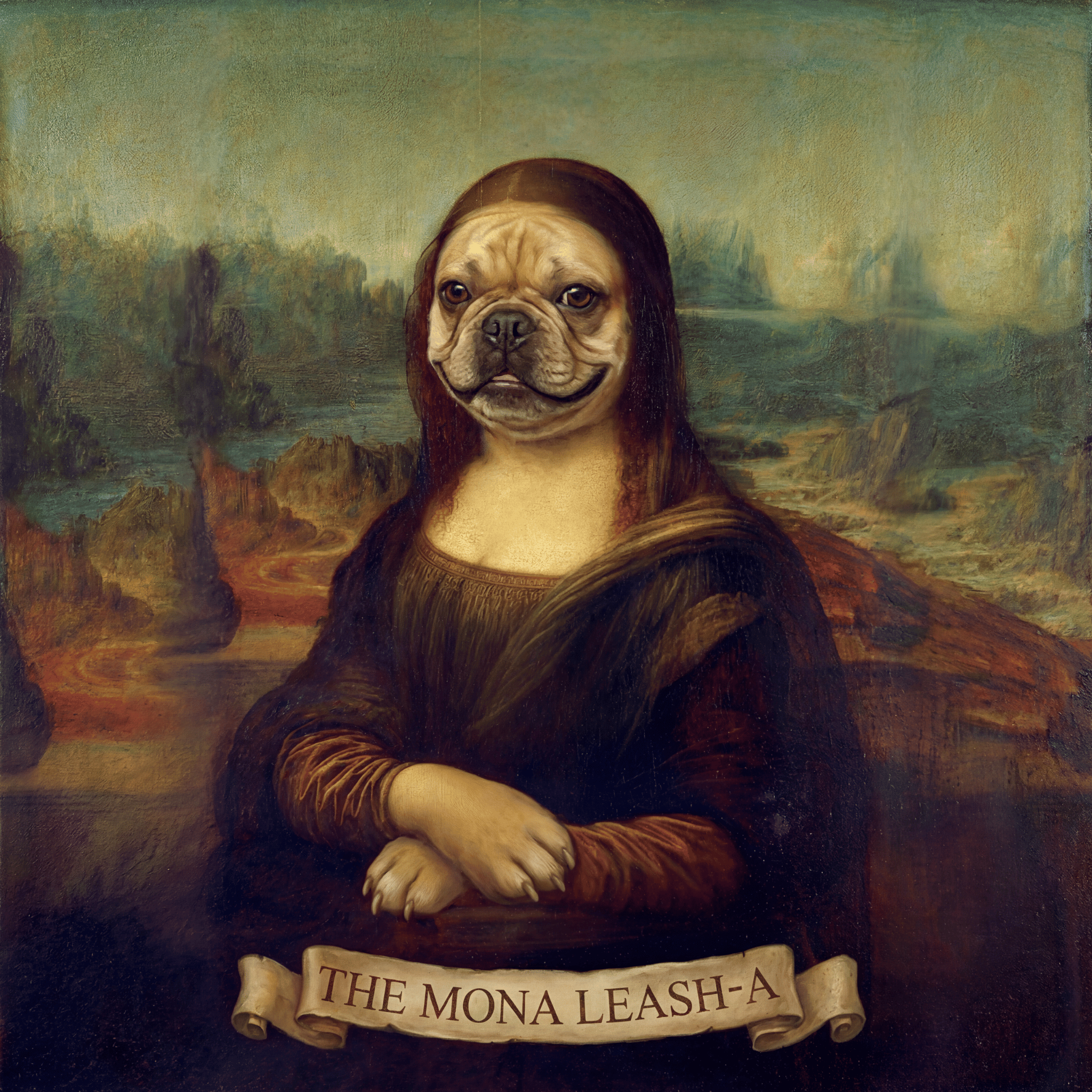 Lesnort - "The Mona Leash-A" Classic Art Parody Toddler T-Shirt