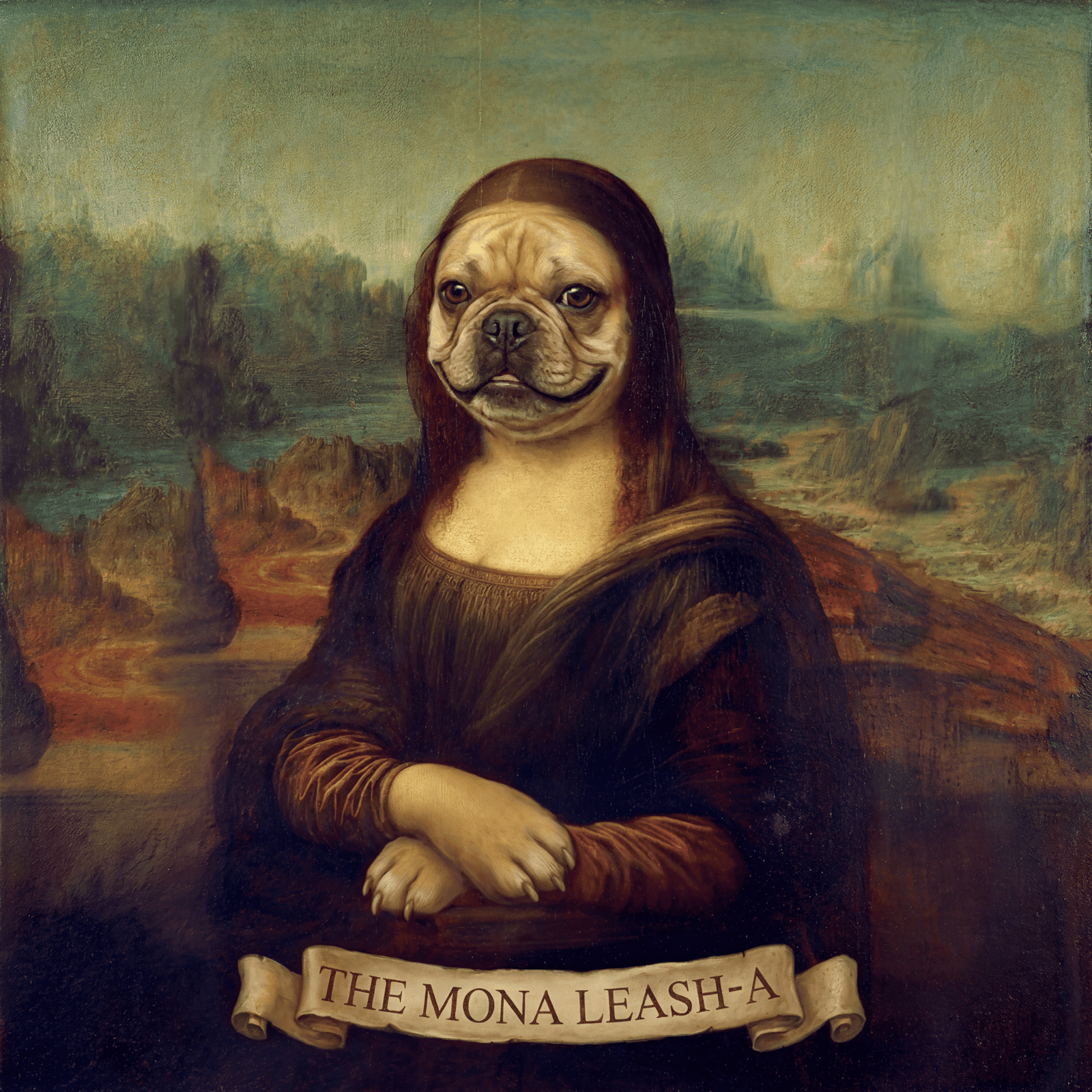 Lesnort - "The Mona Leash-A" Classic Art Parody Toddler T-Shirt