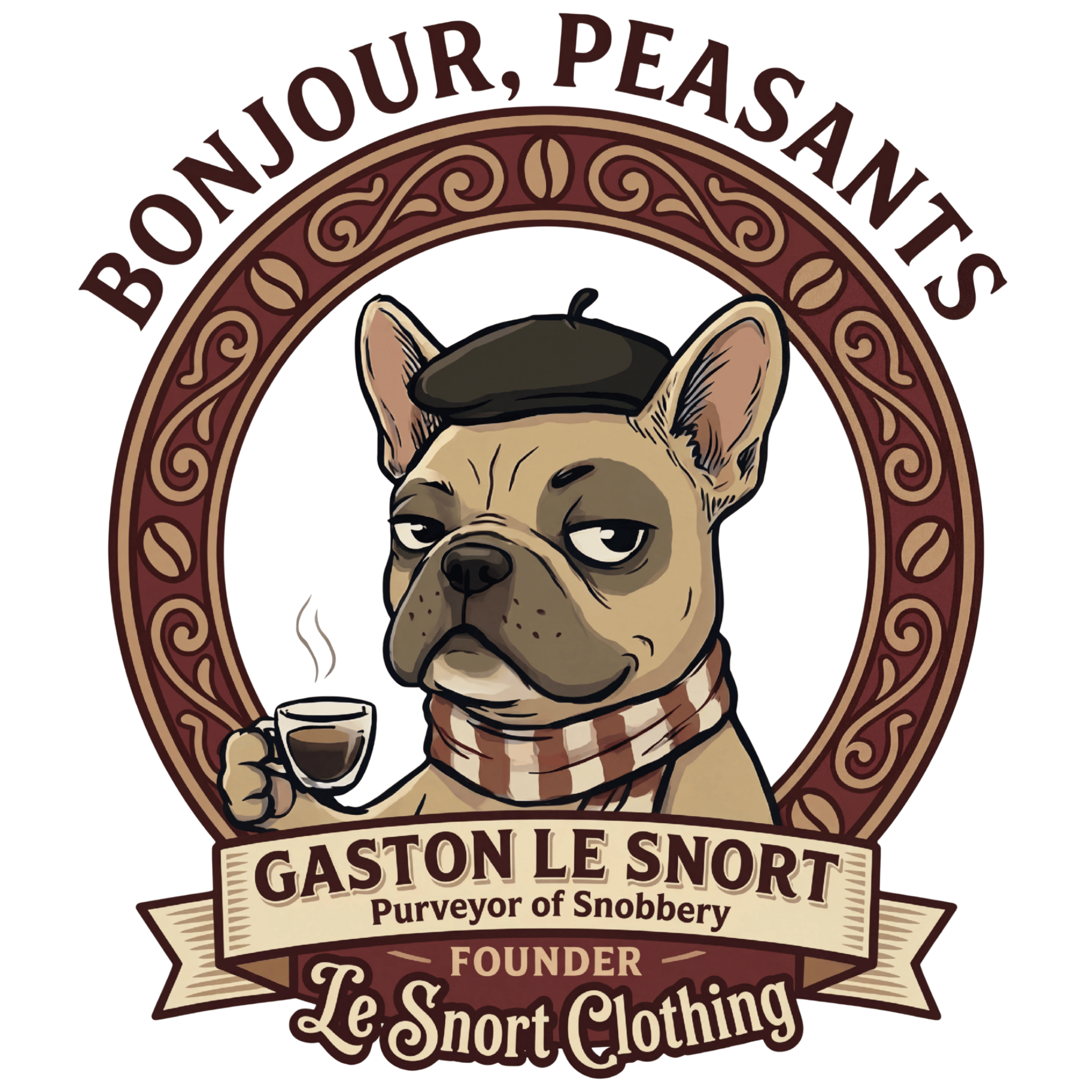 Lesnort - "Purveyor of Snobbery" Frenchie Mascot Toddler T-Shirt
