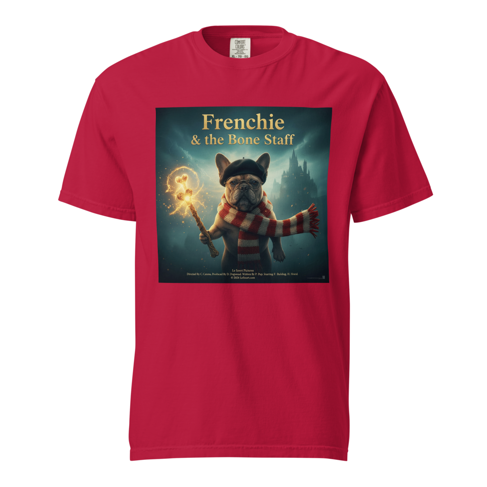 Lesnort - "Frenchie & the Bone Staff" Wizard Dog Graphic Tee