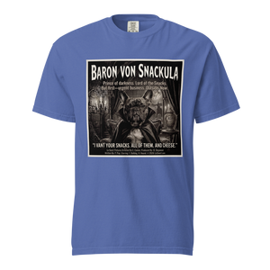 "Baron Von Snackula" Funny Vampire Frenchie Parody Tshirt