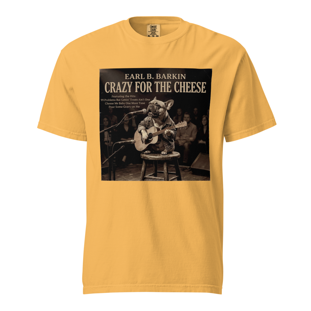 Lesnort - "Cheese Me Baby One More Time" Funny Acoustic Dog Graphic Tee