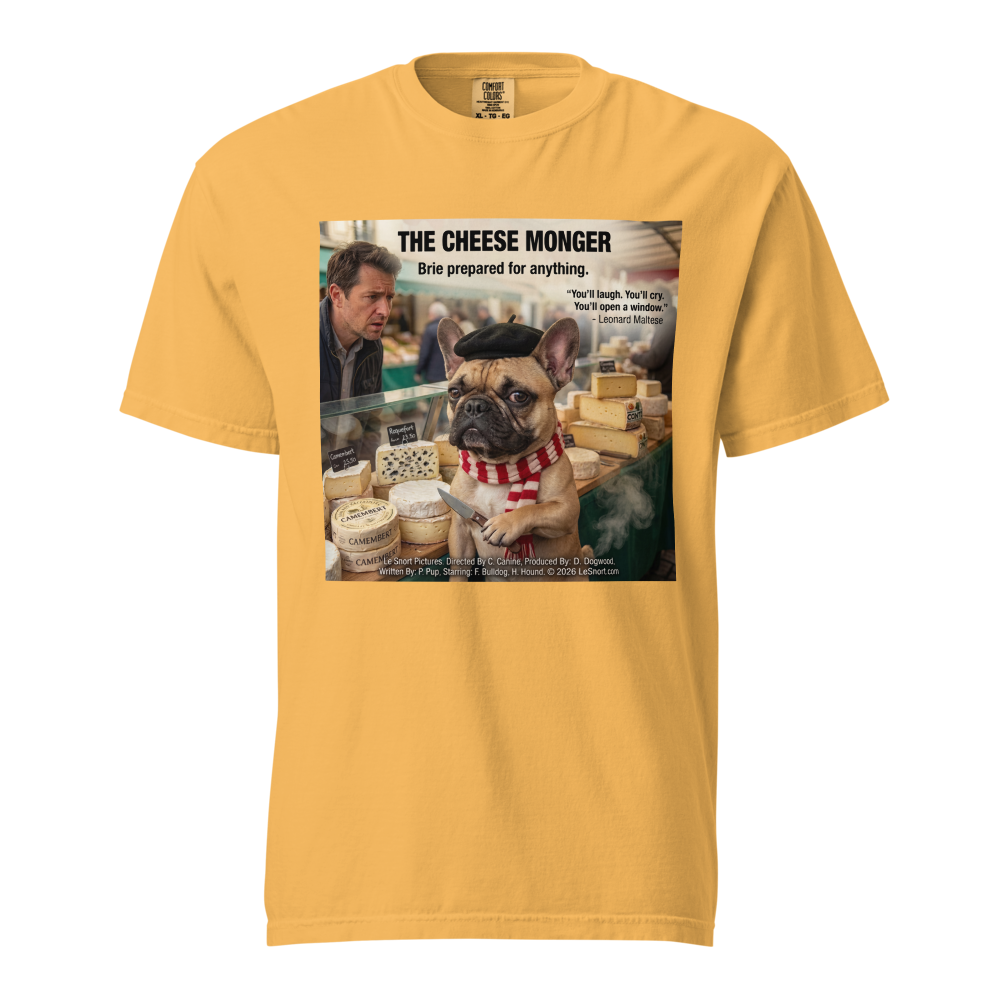 Lesnort - "The Cheese Monger" Funny Dog Graphic T-Shirt