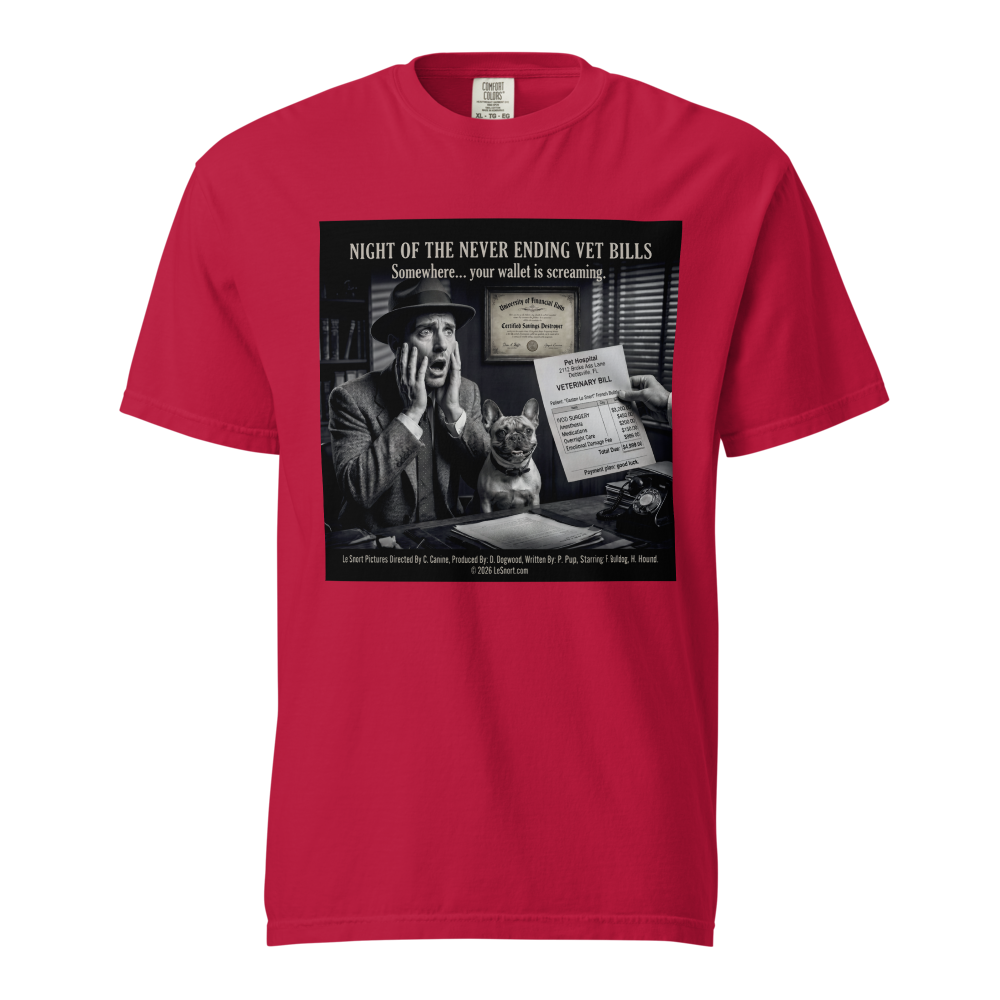 "Night of the Never Ending Vet Bills" Funny Dog Graphic Tshirt