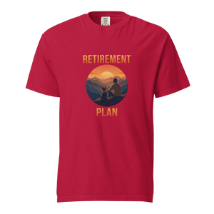 Lesnort - For Men - "Retirement Plan" Mountain Sunset Frenchie T-Shirt