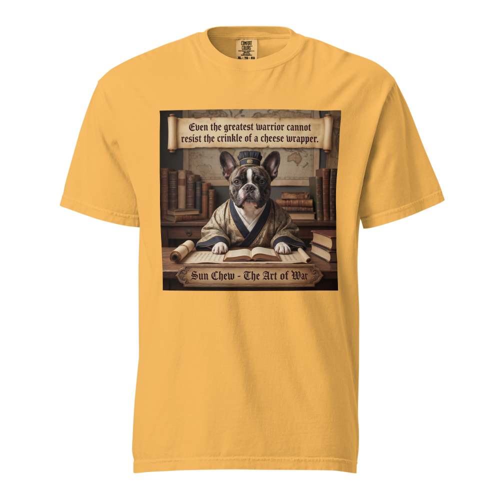 Lesnort - "Sun Chew - The Cheese Wrapper" Funny Frenchie Parody Tee