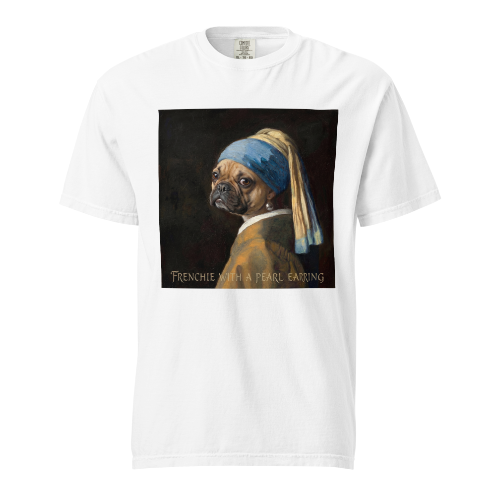 Lesnort - "Frenchie With A Pearl Earring" Classic Art Parody Graphic Tee