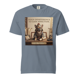 Lesnort - "Sun Chew - Feign Indifference" Funny Frenchie Warrior Tee