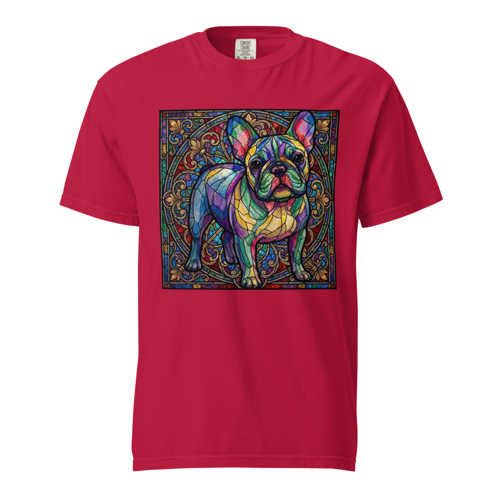 Lesnort - Majestic Stained Glass French Bulldog Graphic Tee - Background 4